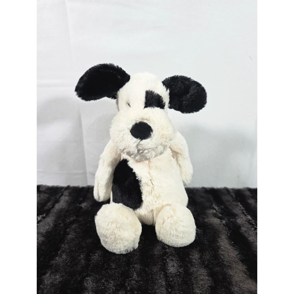 Jellycat Rufferty Bashful Black Cream Puppy Dog Plush Stuffed Animal JCINC5684SH